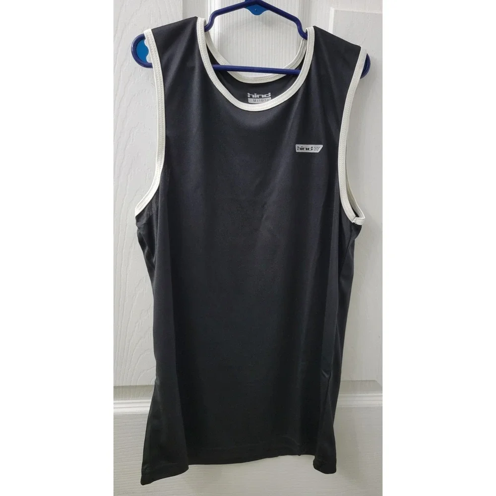 Hind Boys Size Medium (10/12) 3 Piece Set Shirt Shorts Tank Black/Gray/White NWT